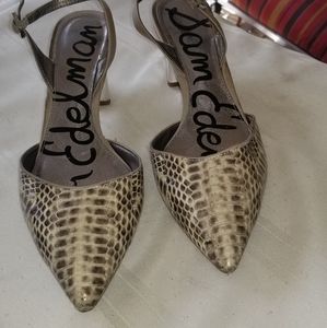 *PRE LOVED* Sam Edelman Faux Snake Slingbacks
